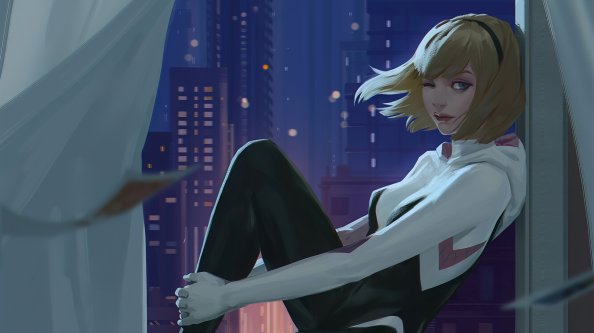 Gwen Stacy Sitting At Widow