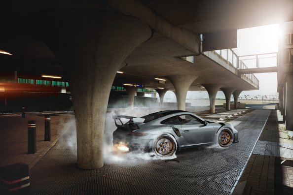 Porsche GT2 RS Burning The Wheels 4k