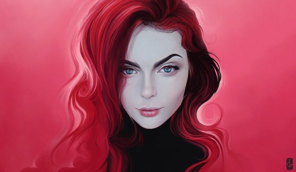Red Head Women Portrait Digital