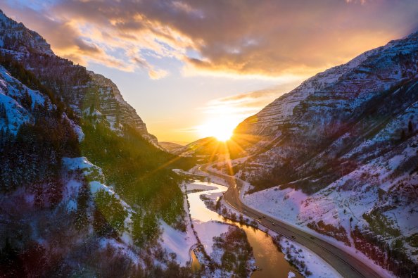 Provo Canyon During Winter 5k