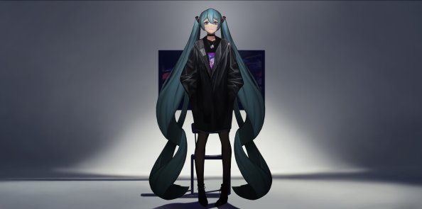 Hatsune Miku Long Pontytail 4k