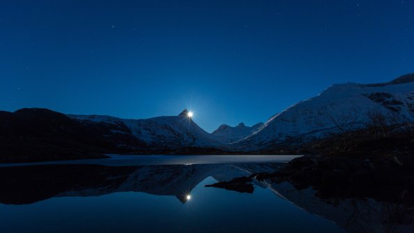 Moon Behind Mountain