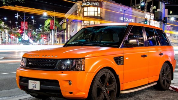 Orange Land Rover