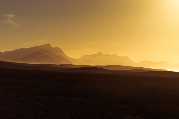 Golden Hour Orange Sunrise Mountains View