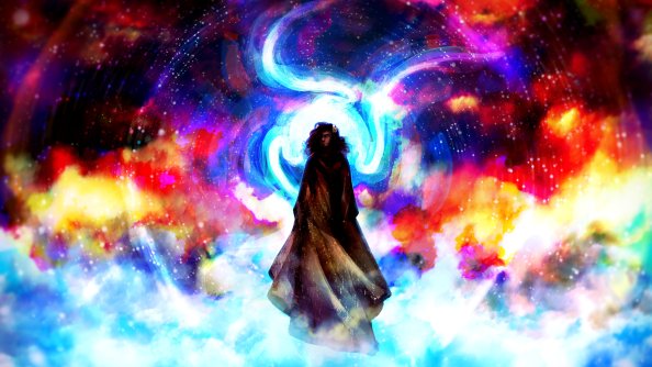 Colorful Clouds Magic Man Illustration