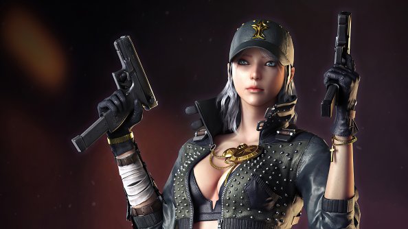 Cap Girl With Two Guns 4k
