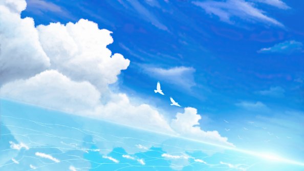 Birds In Blue Horizon 4k