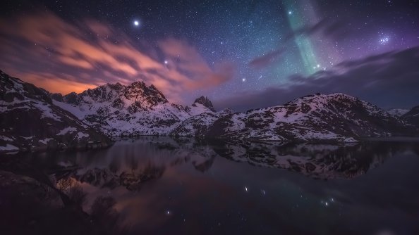 Aurora Constellations Sky Nature 4k