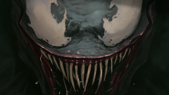 Venom Face Closeup Art