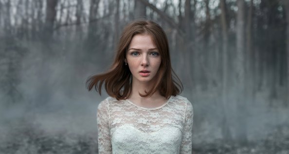 Girl Alone Forest 4k