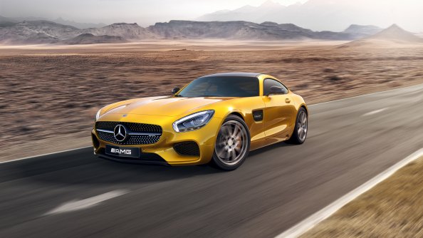 Yellow Mercedes Benz Amg GT 4k