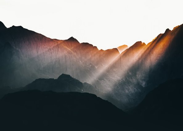Sun Beams Over Mountains