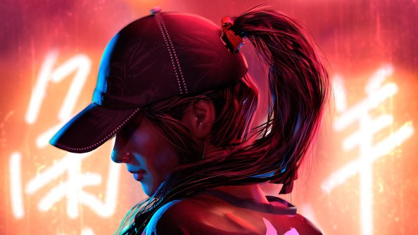 Hat Neon Girl 4k