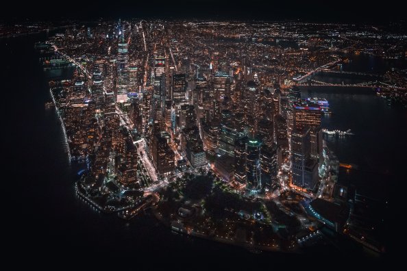 Nyc Downtown Helicopter View 4k