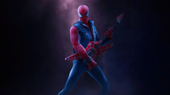 Spider Man Playing Guitar 4k