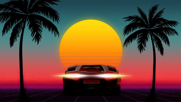 1980s Sunset Outrun 4k