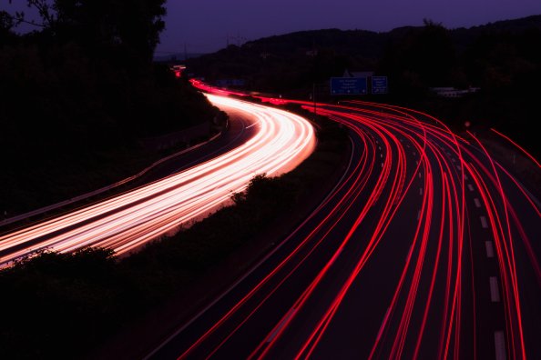 Highway Light Trails Photography 5k