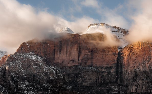 Zion National Park United States Rock Mountains Sunlight Glow 8k