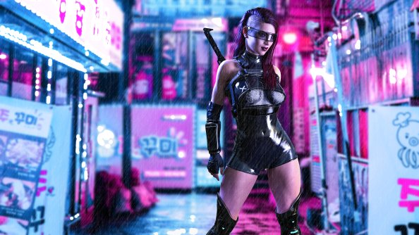 Cyber Girl With Sword 5k