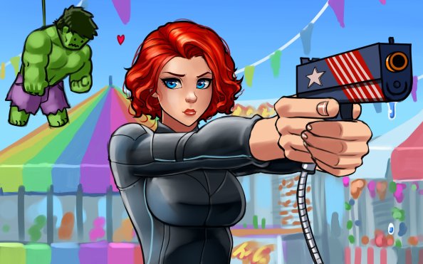 Black Widow With Gun
