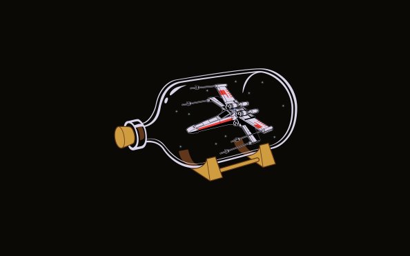 Spaceship In Bottle Minimalism 4k