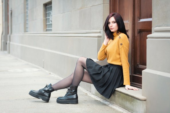 Girl Sitting Outdoor