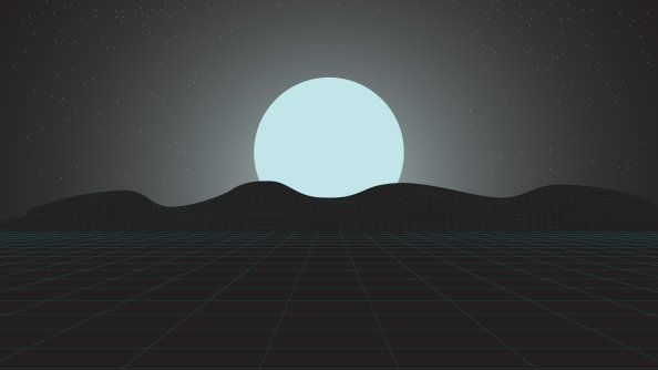 Moon Mountains Wire Frame Grid Lines 4k