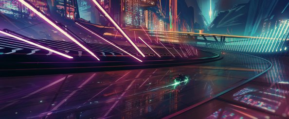 On My Way Neon Rider Scifi