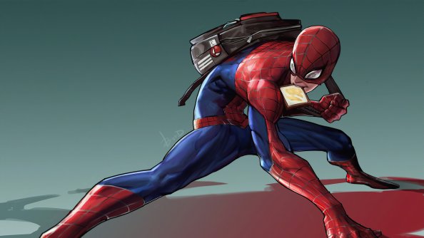 Spider Man Eating Butter Toast
