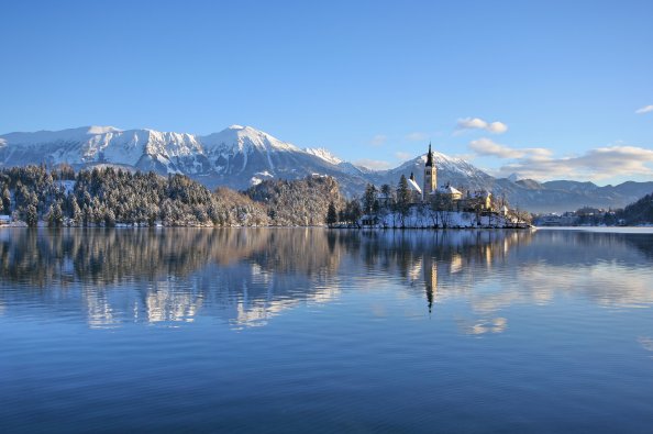 Slovenia Lakes Alps Snow