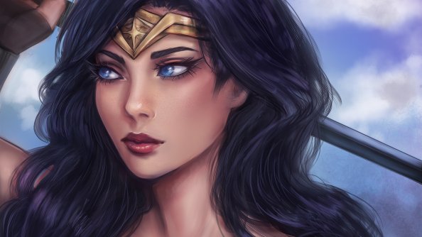 Wonder Woman Closeup Art
