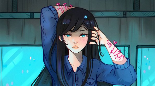 Anime Girl Hands On Back