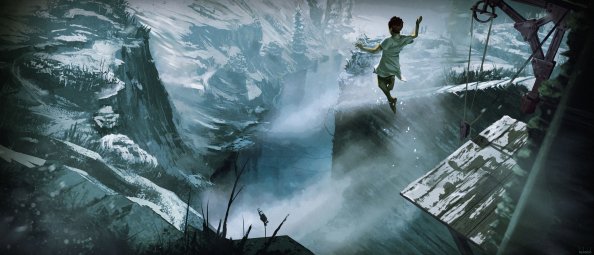 Jumping From Mountain Cliff 4k