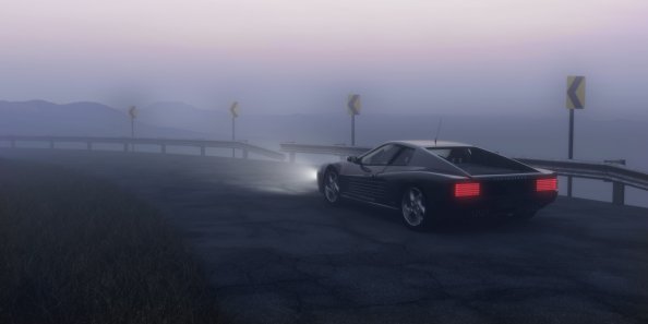 Coupe On Mountain Road 4k