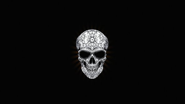 White Skull Dark 4k
