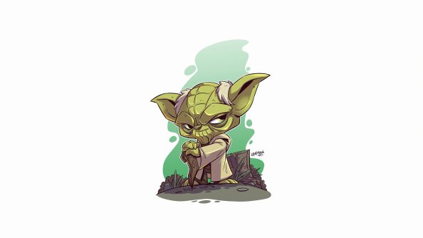 Yoda Star Wars Minimal White 4k