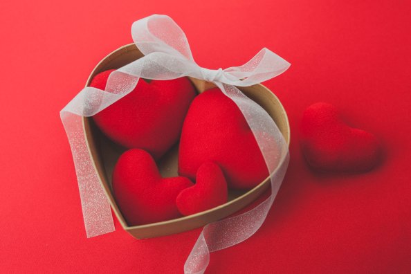 Heart shaped Red Ribbon Valentines Day