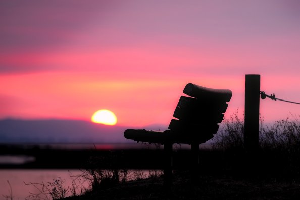 Bench Clouds Pink Backlight