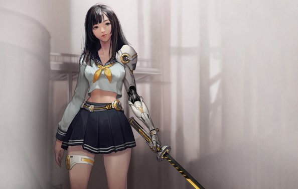 Warrior Anime Girl With Sword