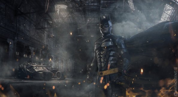 Batman With Batmobile 8k