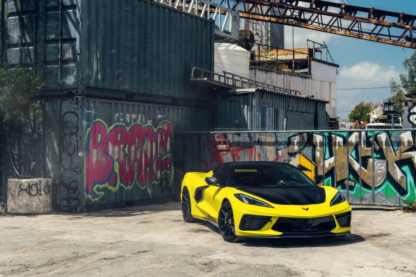 2021 Vossen Yellow And Black Corvette C8