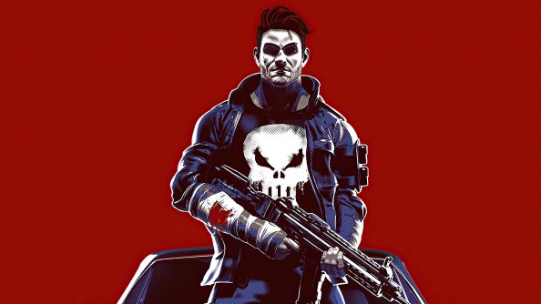 Punisher With Dodge And Gun 5k
