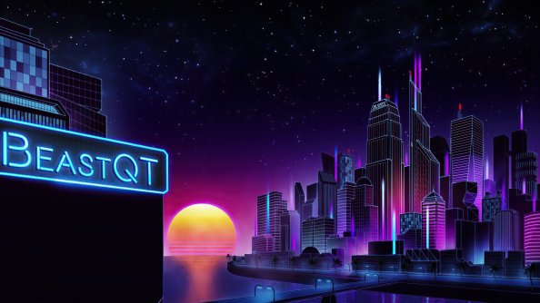 Retrowave City Evening Sunset