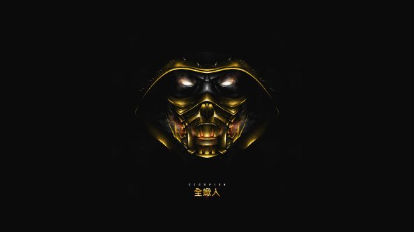 Scorpion Mortal Kombat Dark Minimal 8k