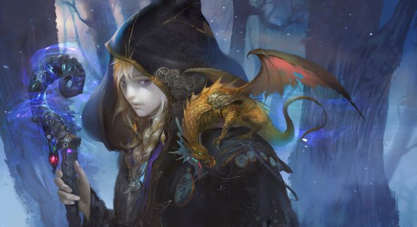 Magic Girl With Dragon
