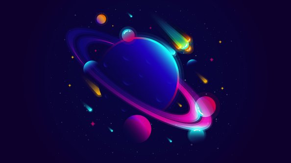 Saturn Planet Illustration Minimalist