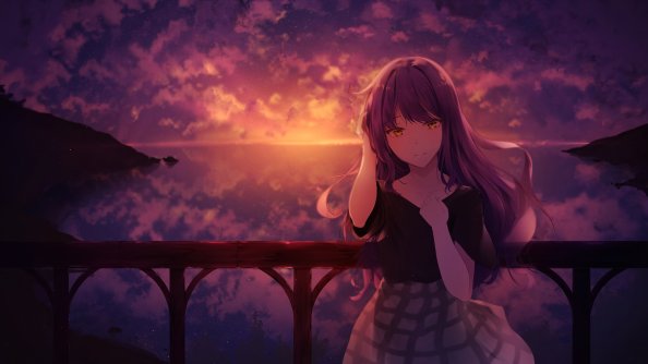 Mocca Sunset Anime Girl 4k