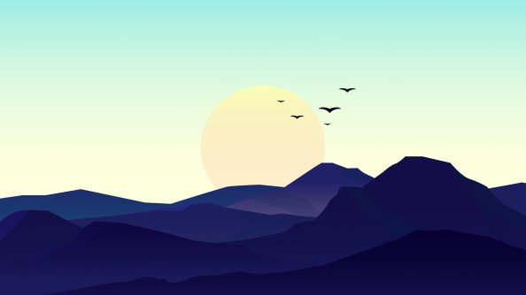 Birds Minimal Sunset 4k