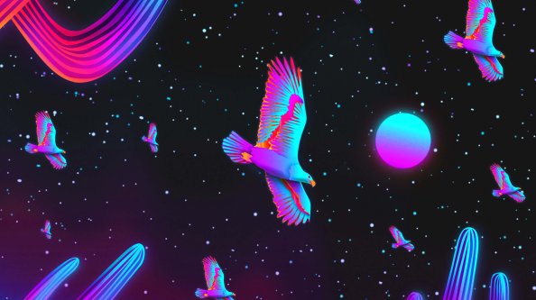Group Of Birds Digital Art 4k