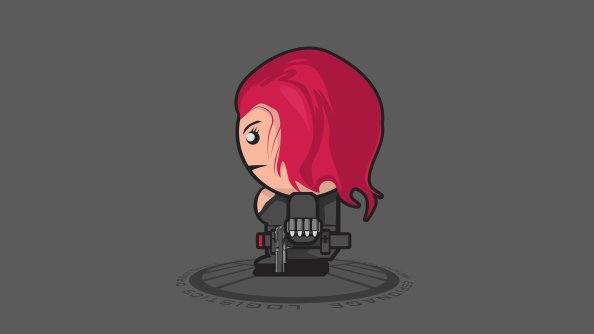 Black Widow Minimalist Art 4k